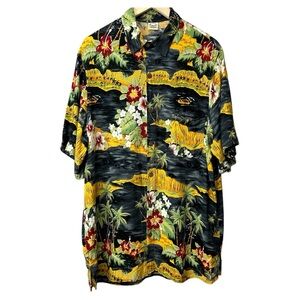 Blue Sky Clothing Co Tropical Hawaiian Button Up Shirt Size XL